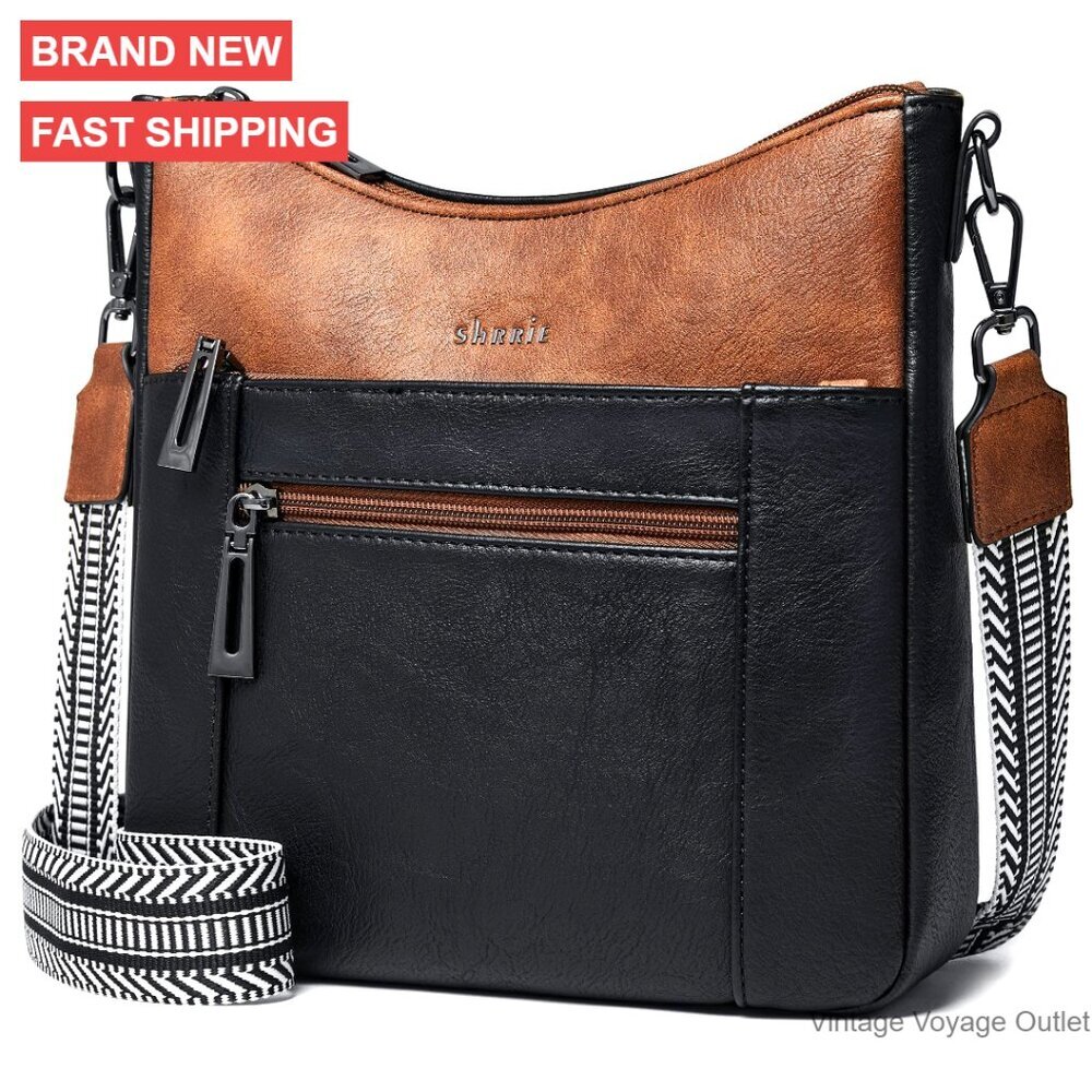 Vegan Leather Crossbody Bag with Detachable Strap, Hobo Style, Travel Purse